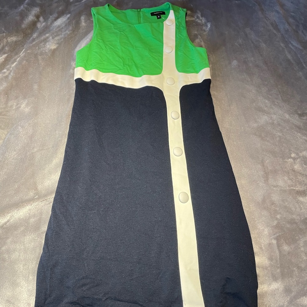Vintage green and navy dress, new with tags
